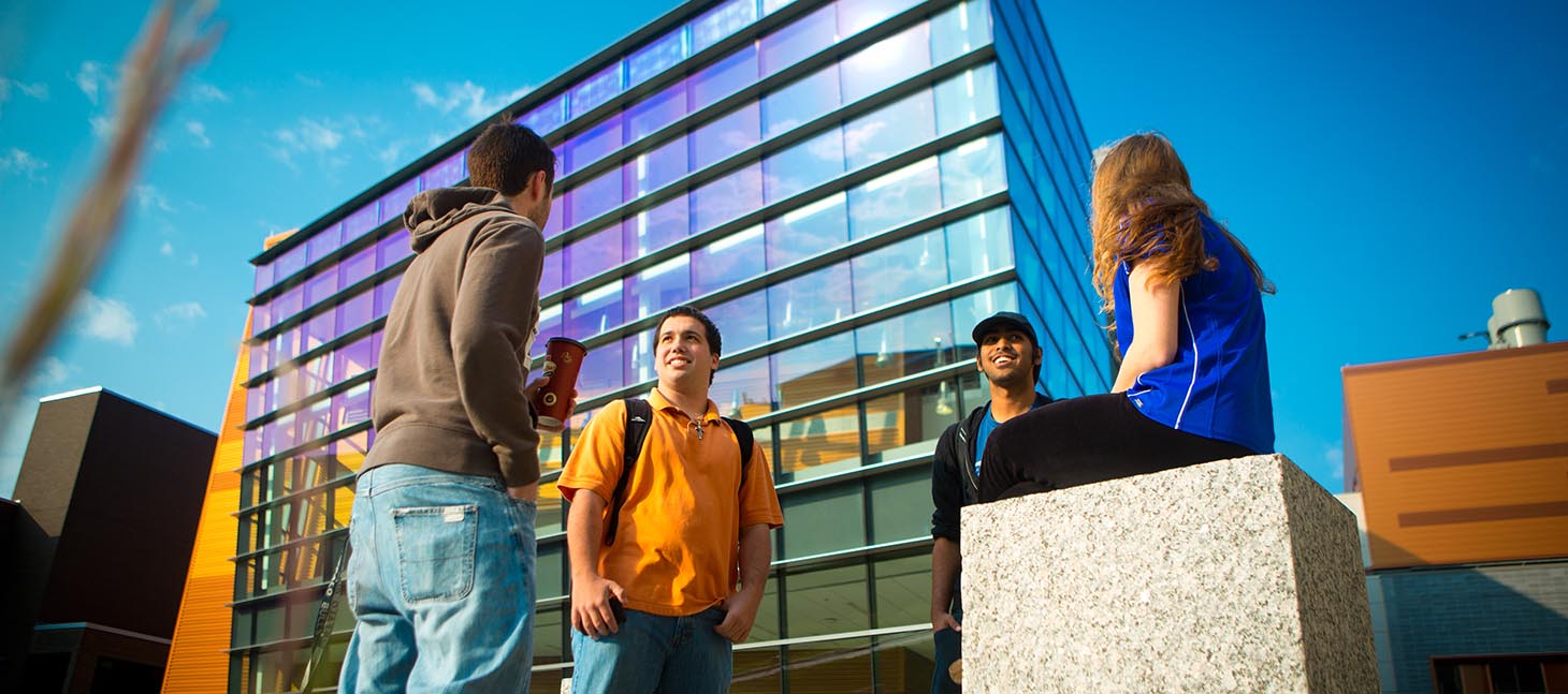 Group of Students on the North Campus Outside Davis Hall