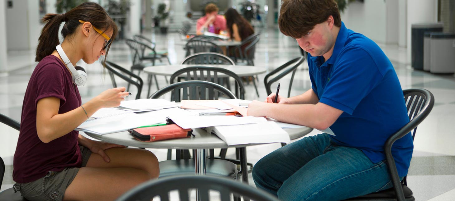 Students studying in Center for the Arts