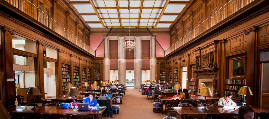 The large hall of the library