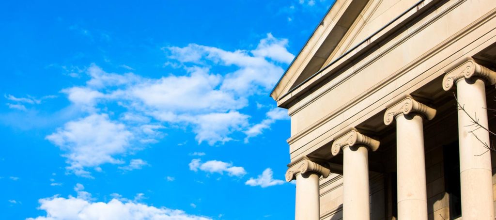 Pillars on building