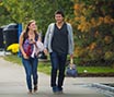 Students walking in the fall