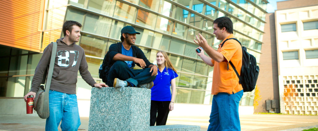 Group of Students Outside Davis Hall