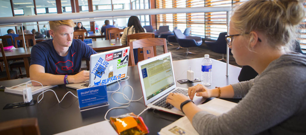 Students in a silent study space