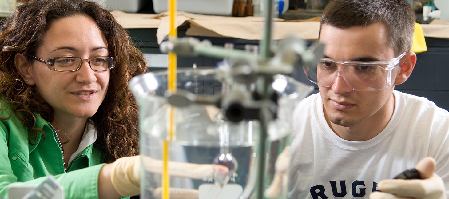 Two students working in a laboratory