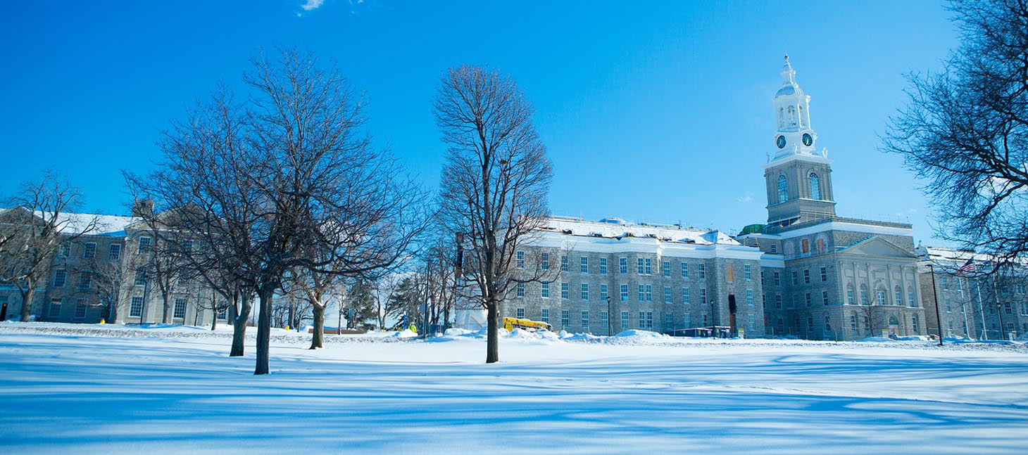 Hayes Hall in winter, UB's South Campus