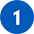 Blue circle with number one inside in white.