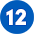 Blue circle with number twelve inside in white.
